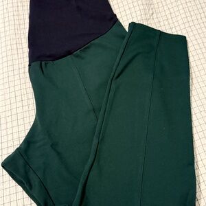 Old Navy Maternity Full-Panel Stevie Skinny Pants, deep green, XL